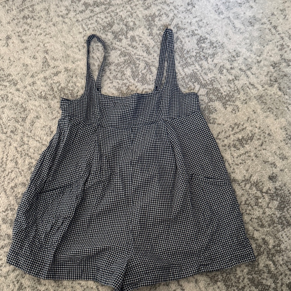 Free People Black and White Gingham Tank Top